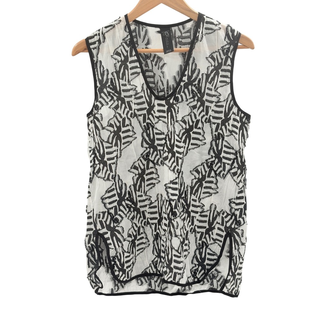 Zero Maria Cornejo Top Sleeveless Women Size 6‎ Black White